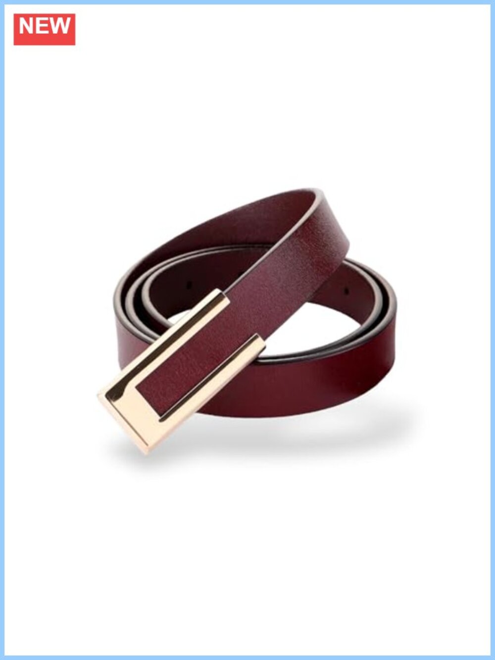 Genuine Leather Belt Gold Buckle Durable Waist Belt for Pants Jeans